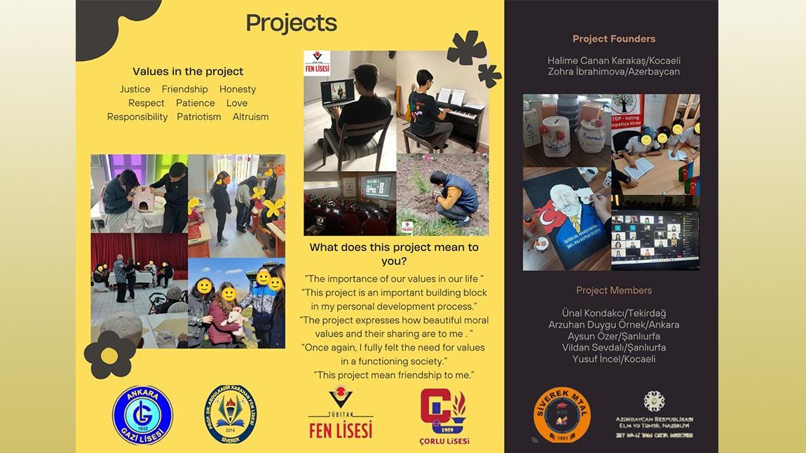 ‘Bir Değer Öğren ve Hayatına Uygula’ Konulu eTwinning Projemizi Tamamladık